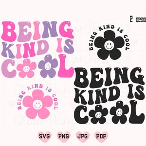 親切であることはクールです SVG PNG、ポジティブ SVG、親切パーカー SVG、ハッピー親切セーター SVG、かわいい親切シャツ SVG、親切に、モチベーション SVG