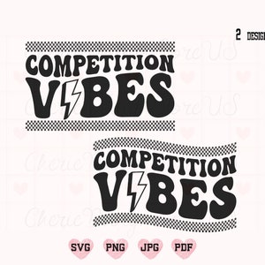 Competitie Vibes Svg Png, competitie Svg, Cherleader Svg, Cheer Svg, competitie Shirt Svg, competitiemodus Svg, speldag Svg, Retro Svg