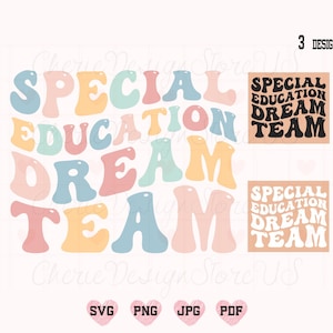 Éducation spécialisée, Svg Dream Team, Svg enseignant, Svg enseignant rétro, Rentrée scolaire, Svg premier jour d'école, Svg Sped Team, Dream Team