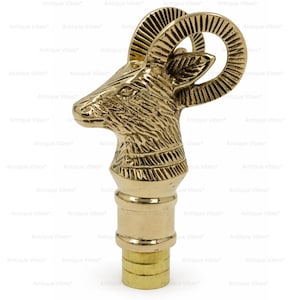Massiv mässing getkäpp handtag promenadkäpp Väduren Ram huvud käpp ersättningshandtag Steampunk tillbehör