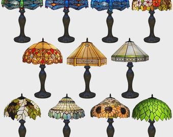 Table Lamp 16 inch Handcrafted Tiffany-Style Stained Glass Vintage Desk Lamp