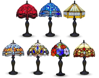 Tiffany-Stil Glas-Tischlampe - Art-Deco-Nachttisch- & Akzentleuchte