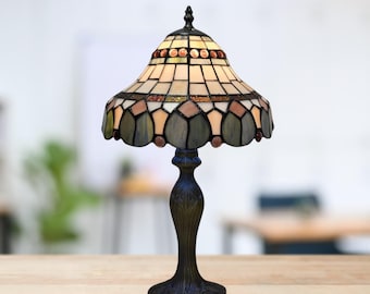 Tiffany-Style Stained Glass Table Lamp • Vintage Decorative Desk Light for Home Decor