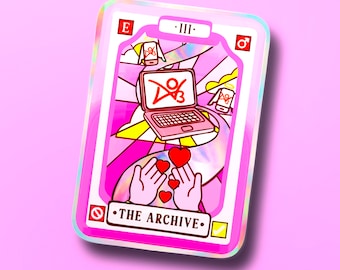 AO3 Tarot Card Holographic Sticker | Booktok Fanfiction Waterbottle Laptop Kindle