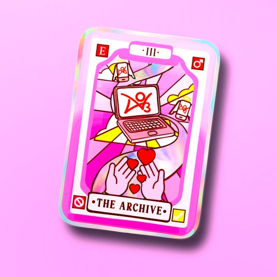 AO3 Tarot Card Holographic Sticker | Booktok Fanfiction Waterbottle Laptop Kindle
