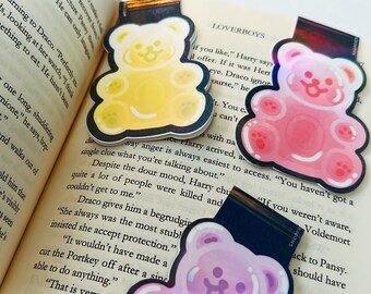 Chubby Gummi Bear Magnetic Bookmark | Holographic, Unique Stocking Stuffer, Bookish Merch