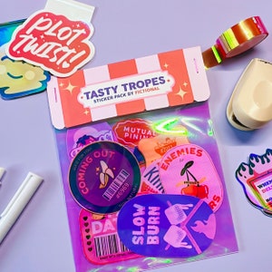 Pacchetto di adesivi di frutta Tasty Tropes / Merchandising per lettori, amanti della lettura, regalo unico per la calza della Befana
