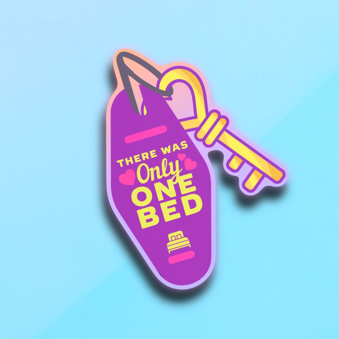 One Bed Trope Sticker Aesthetic, Bookish Sticker, Book Lover Gift