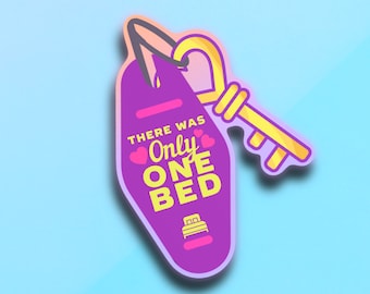 One Bed Trope Sticker | Aesthetic, Bookish Sticker,  Book Lover Gift, Kindle Sticker,Reading Lover, Booktok, Pastel