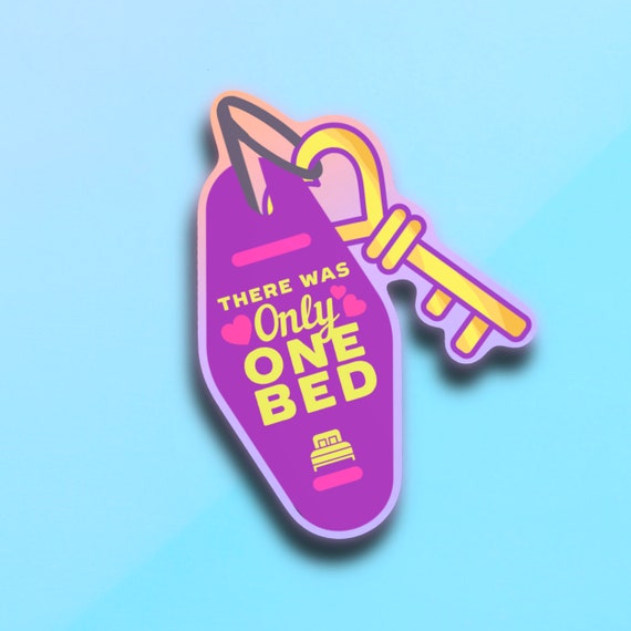 One Bed Trope Sticker | Aesthetic, Bookish Sticker,  Book Lover Gift, Kindle Sticker,Reading Lover, Booktok, Pastel