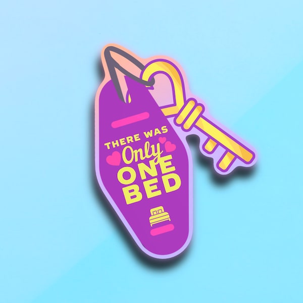 Sticker voor één bed trope | Esthetisch, leesgrage sticker, cadeau boekenliefhebber, Kindle-sticker, leesliefhebber, Booktok, pastel