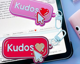AO3 Kudos! Keychain | Bookish Merch, Stocking Stuffer, Writer Author, Fangirl, Fanfiction, Book Tropes, Wattpad, Booktok, Booktube