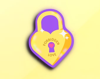 Cute Forbidden Love Trope Sticker | Aesthetic Heart, Bookish Stickers, Book Lovers Gift, Romance Readers