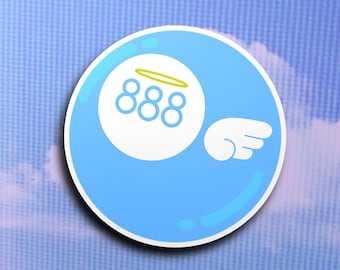 Angelic Eight-Ball Vinyl Sticker | Magic 8-ball, Angel Numbers, Heavencore, 90s Waterbottle Decal