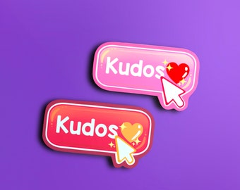 Fanfiction Archive Kudos Button Vinyl Sticker | Stocking Stuffer, Reading Lover Gift, Book Tropes