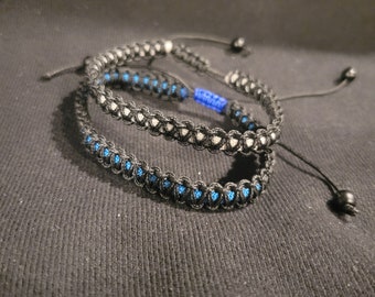 Lot de 2 bracelets d'amitié réglables