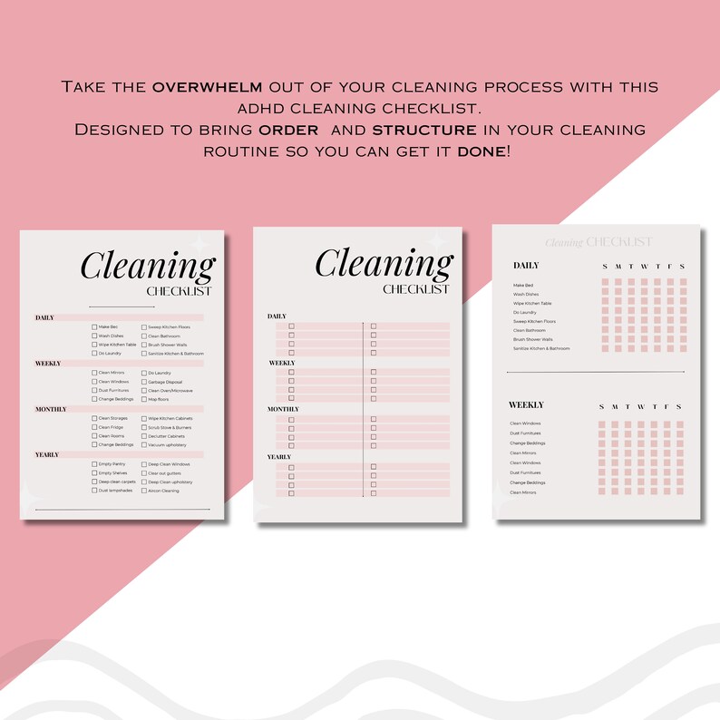 Editable Cleaning Checklist, Digital Cleaning Checklist, Cleaning