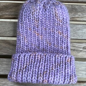 Lilacs and Café Au Lait Beanie