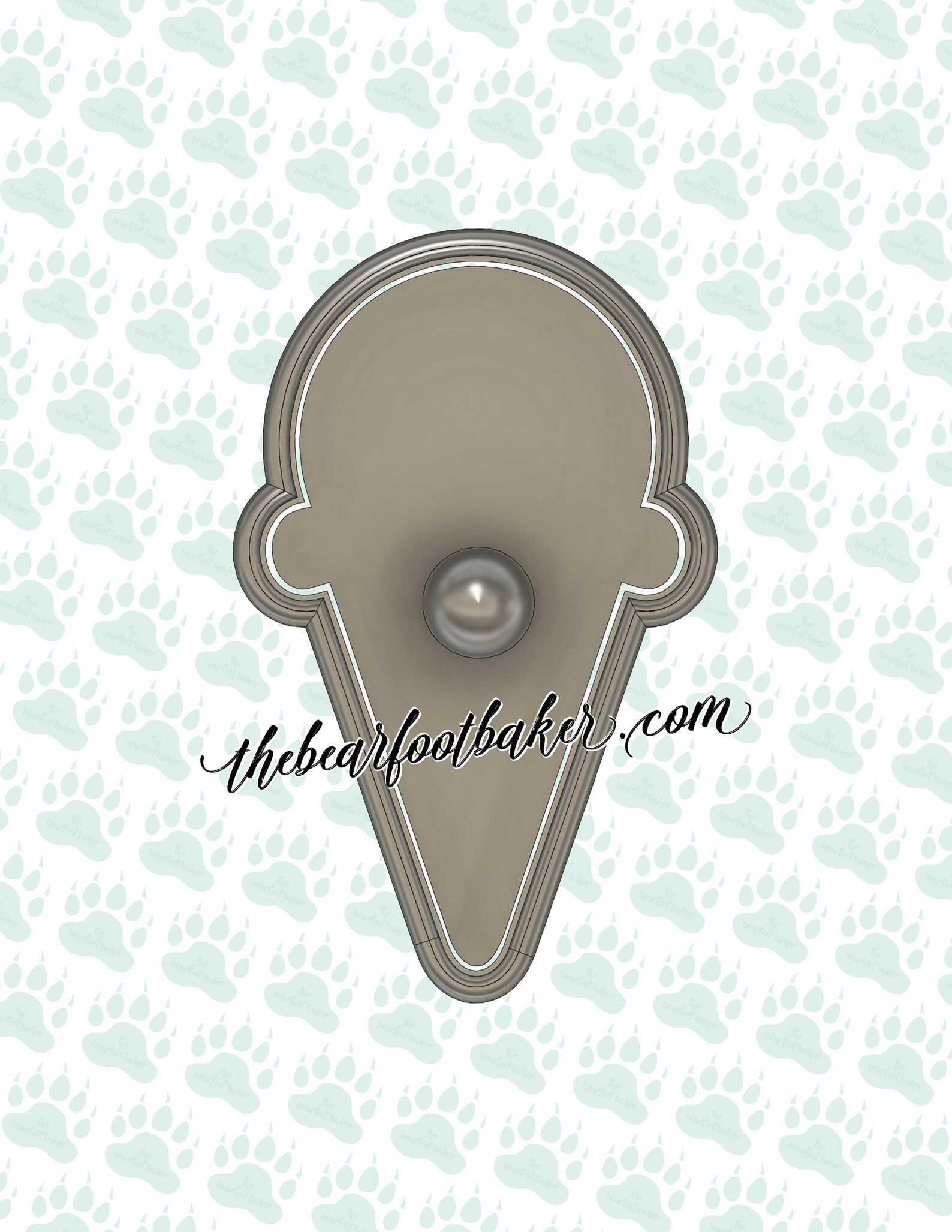 Ice Cream Cone Cookie Cutter and Plungers, 3D Printed Etsy