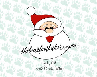 Jolly Old Santa Cookie Cutter, 3D Printed