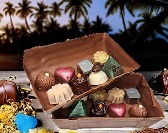Youlden's of Yorkshire -  Handmade Milk Luxury Chocolate Treasure Chest Gift with Homemade Chocolate Truffles