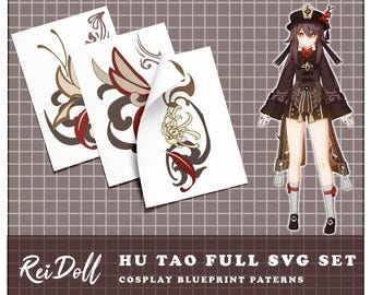 GENSHIN IMPACT HuTao Full Vector SVG Digital Designs Patterns Pack