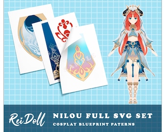 GENSHIN IMPACT Nilou Full Vector SVG Digital Designs Patterns Tattoo Pack