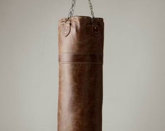 Bolsa de boxeo de cuero estilo vintage, bolsa de boxeo, bolsa pesada, bolsa de arena hecha a mano de kickboxing MMA, bolsa de entrenador, bolsa de ejercicio de gimnasio, bolsa de entrenamiento de gimnasio