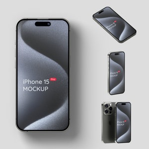 iPhone 15 Pro mockups - 4 scenes