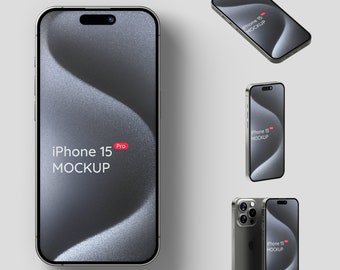 iPhone 15 Pro mockups - 4 scenes