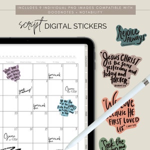 Jesus Stickers, GoodNotes Stickers, Scripture, Bible Verses Stickers, Printable Scripture Stickers