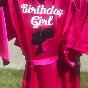 Personalized Girl’s Birthday Robe – Soft Satin Robe for Girls – Perfect Gift for Birthday Parties, Spa Days, and Special Occasions
