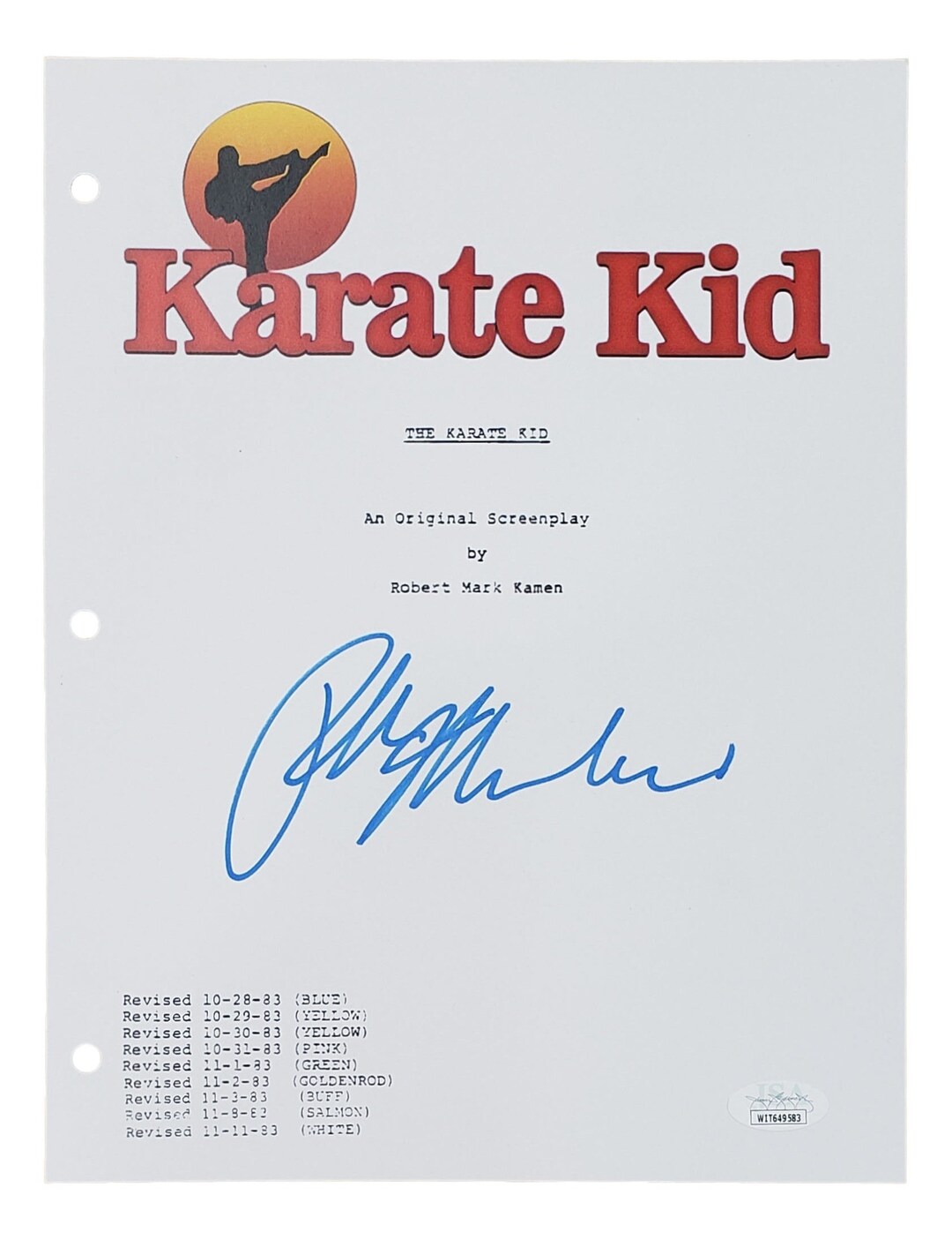 Karate Script Ralph Macchio Signed in Blue Karate Kid Movie Script JSA ITP - Etsy