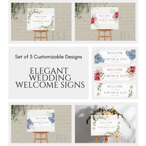 3 Style Enchanting Wedding Entrance Sign - Welcome Board | Custom Personalized Printable Wedding Decor | Self-Customize in Canva