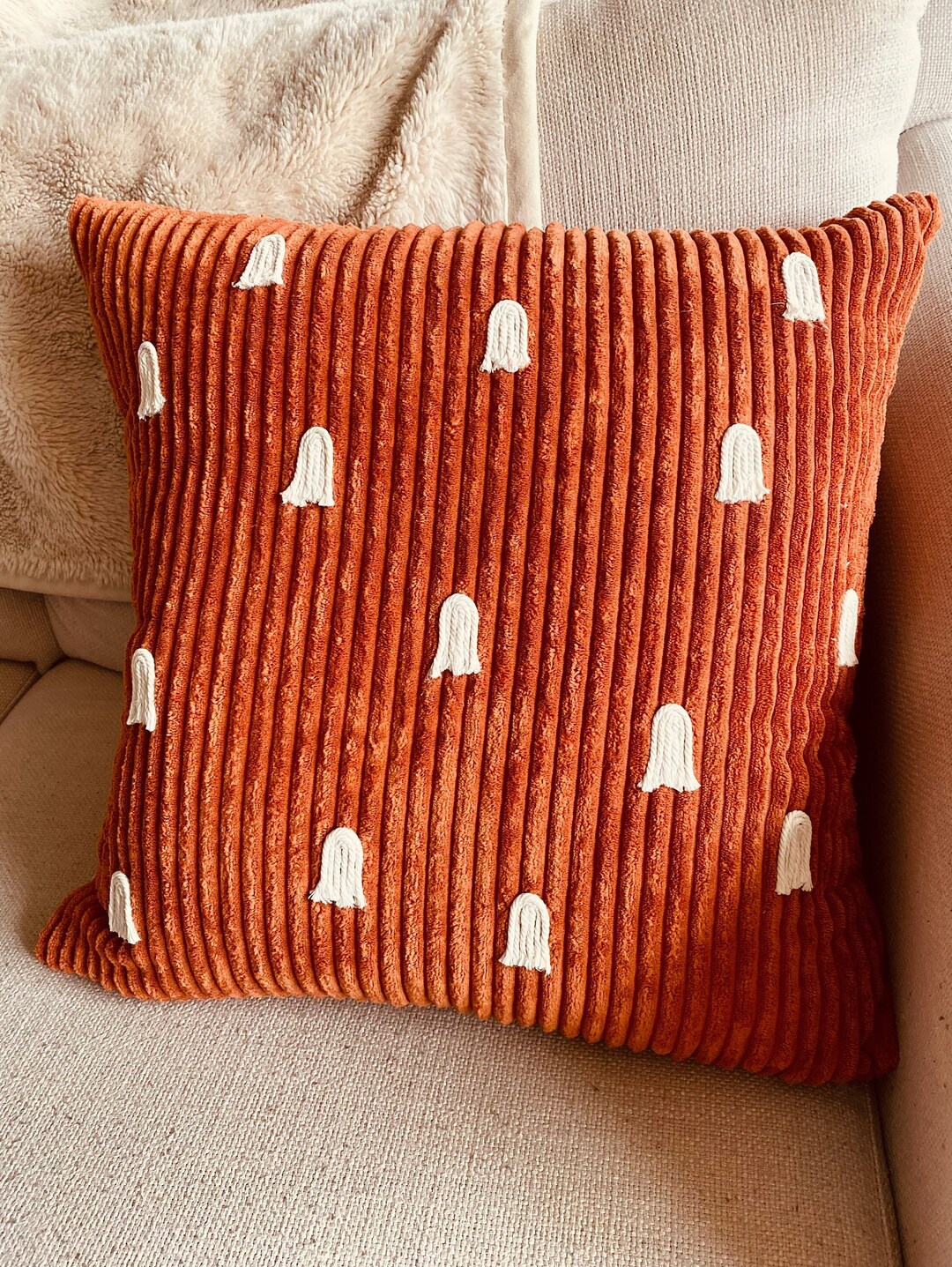 Corduroy Ghost Pillow Cover, Halloween Pillow, Fall Pillow Etsy