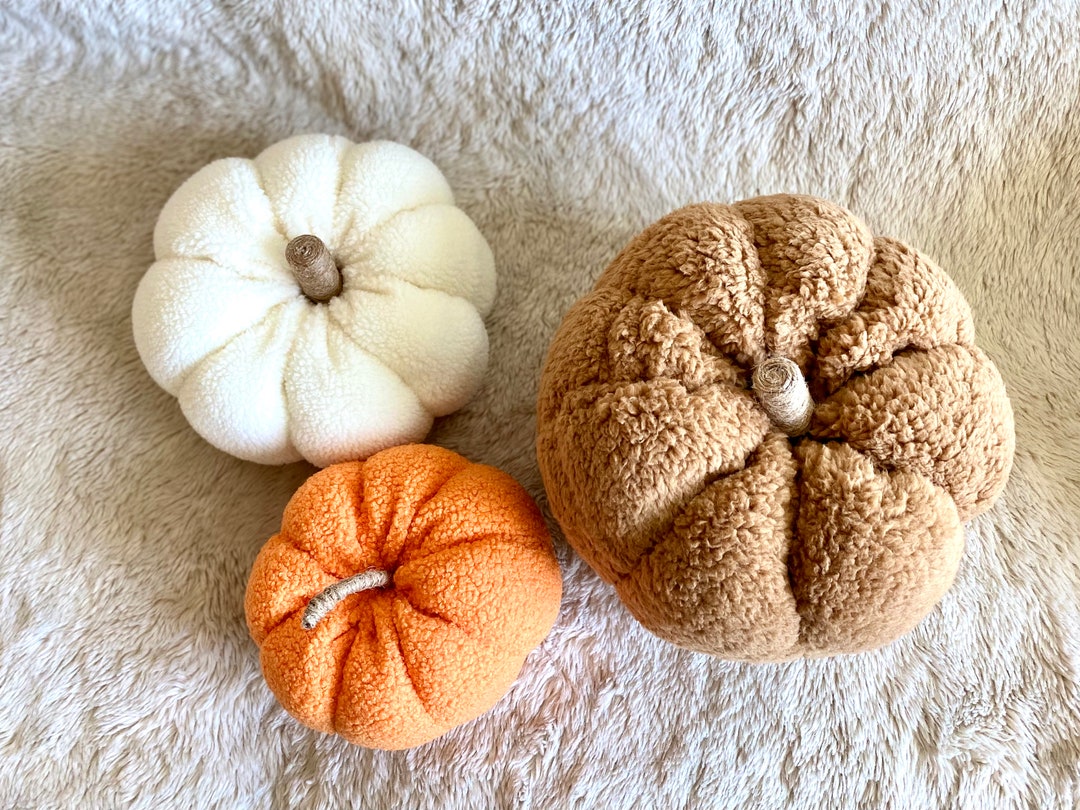 Plush Pumpkin Pillow Cushions, Sherpa Pumpkins, Fall Pumpkin