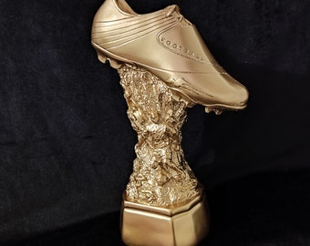 Trophy to reward the best scorer or player of a football team, 23 cm, 480 grams, football, golden ball, World cup