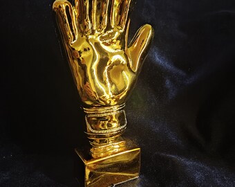 Football Goalkeeper Golden Gloves Trophy Resin Crafts Gold Plated Football Award League Souvenirs Gifts