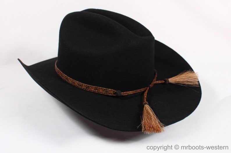 AUHH0504 Horse Hair Hat Band Five Strand Black/natural/black With