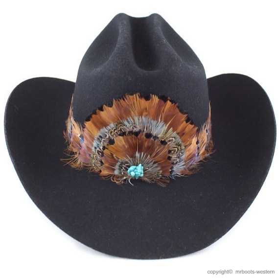 AU-FHB-08 Western Feather Hat Band for Cowboy Hats Natural  display picture 3