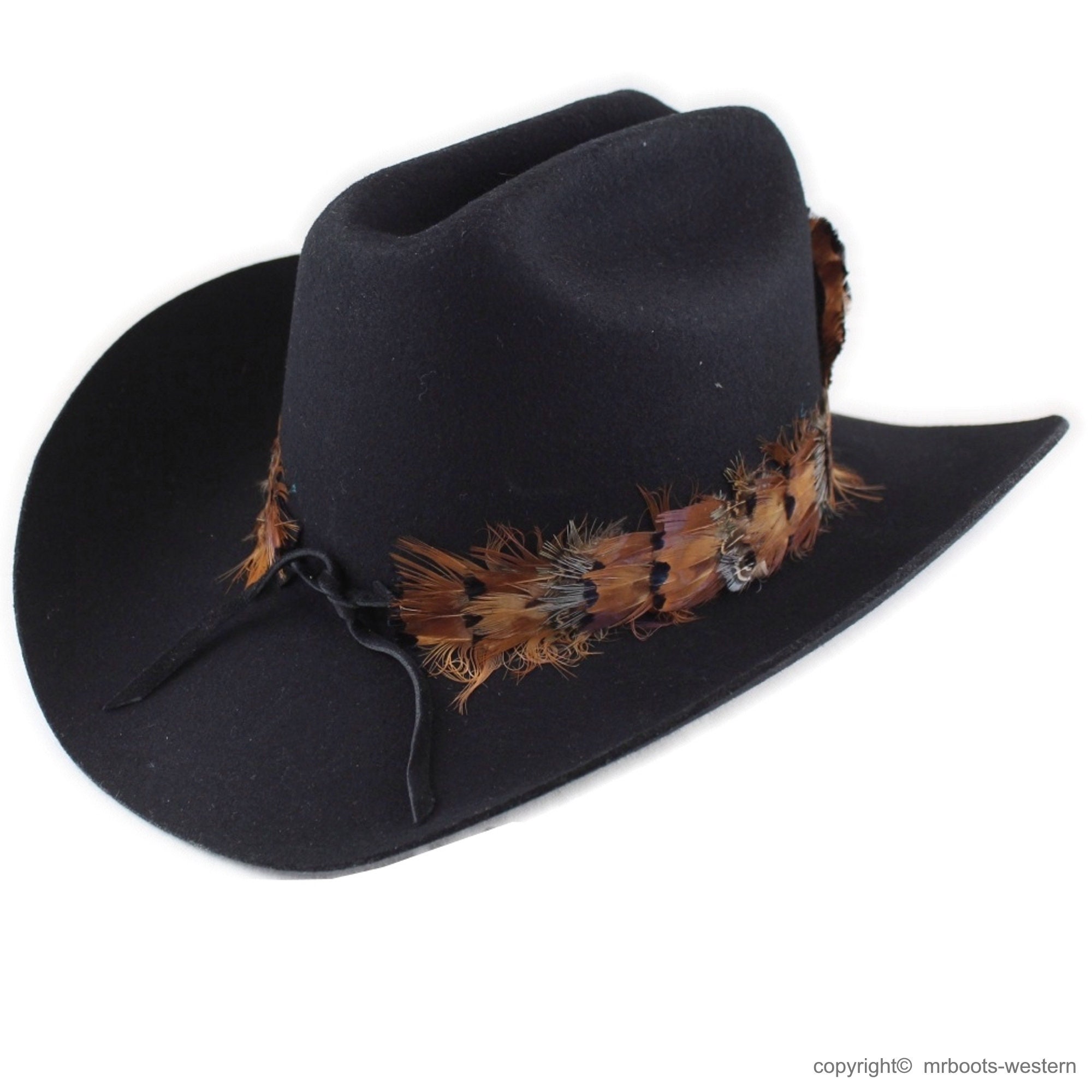 AU-FHB-08 Western Feather Hat Band for Cowboy Hats Natural
