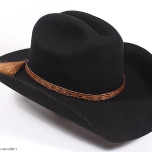 AU-HH05-04 Bandeau pour chapeau en crin de cheval à cinq brins marron et noir