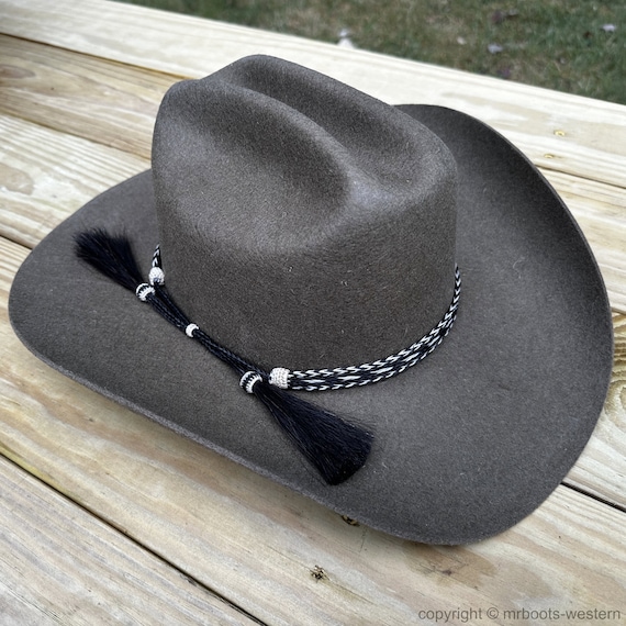 AU-HH05-02 Horse Hair Hat Band Five Strand Black/natural/black