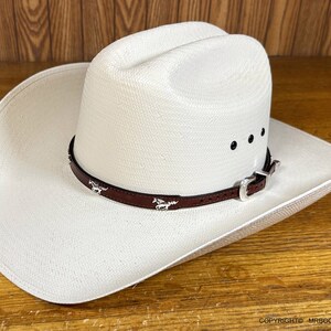Fiesta White Cowboy Hat with Silver Concho Band Western Concho Band Western Hat Bands For Cowboy Hats Gigi Pip main image 4
