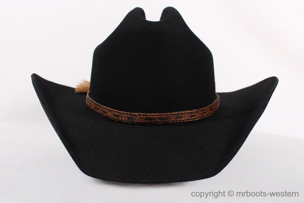 AUHH0504 Horse Hair Hat Band Five Strand Black/natural/black With