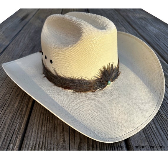 AU-FHB-11 Feather Hat Band With Green Jasper Colored Stone