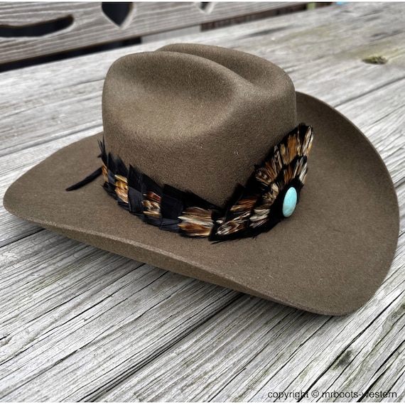 AU-FHB-03 Western Feather Hat Band for Cowboy Hats - Etsy display picture 3