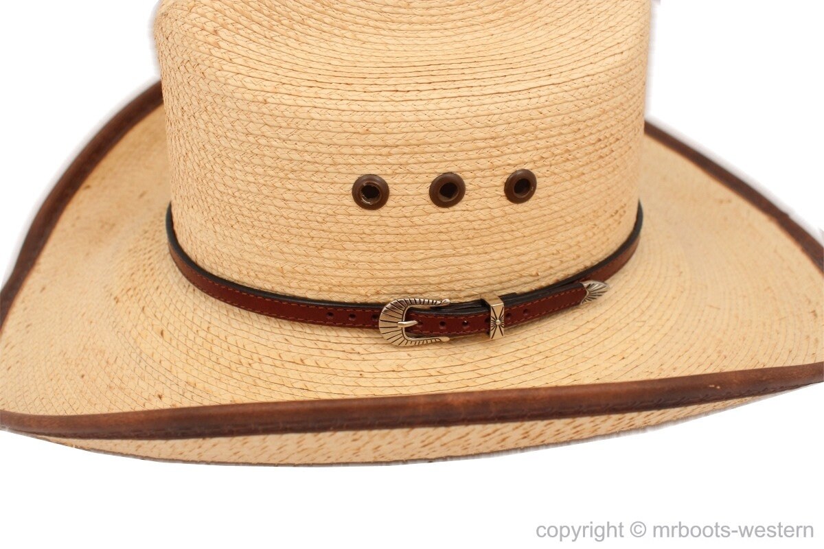 Cream Metallic Western Leather Band Choice Hat