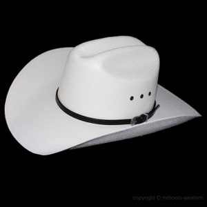 AU-LC-02-BK Western Leather Hat Band for Cowboy Hats Plain Black Leather 3/8&quot; Wide