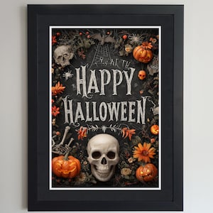 Happy Halloween Poster - Halloween Decor - Halloween Wall Art - Halloween Prints - Halloween - Halloween Decoration - Halloween Party